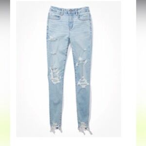 AE next level stretch distressed curvy high waisted jeggings - size 18